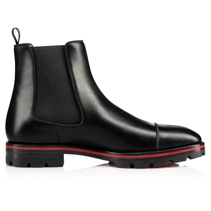 Men Melon Ankle Boots 8211 Calf Leather 8211 Black Black Christian Louboutin Ankle Boots