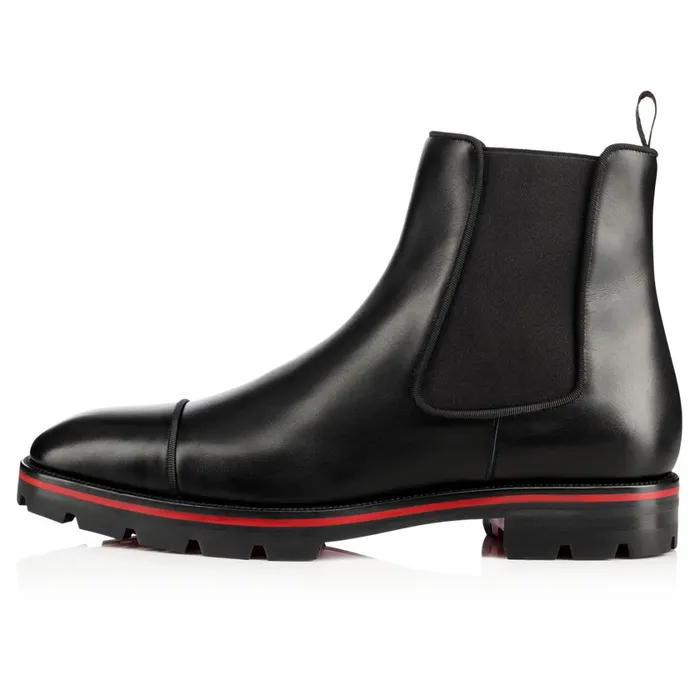 Men Melon Ankle Boots 8211 Calf Leather 8211 Black Black Christian Louboutin Ankle Boots