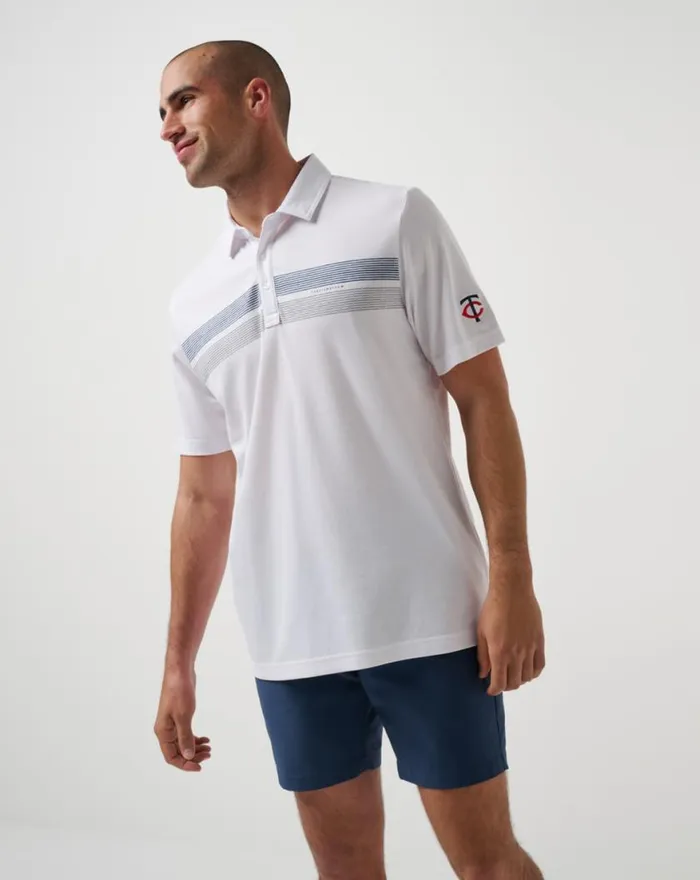 Men MINNESOTA TWINS TOP RECRUIT POLO White TravisMathew Polos