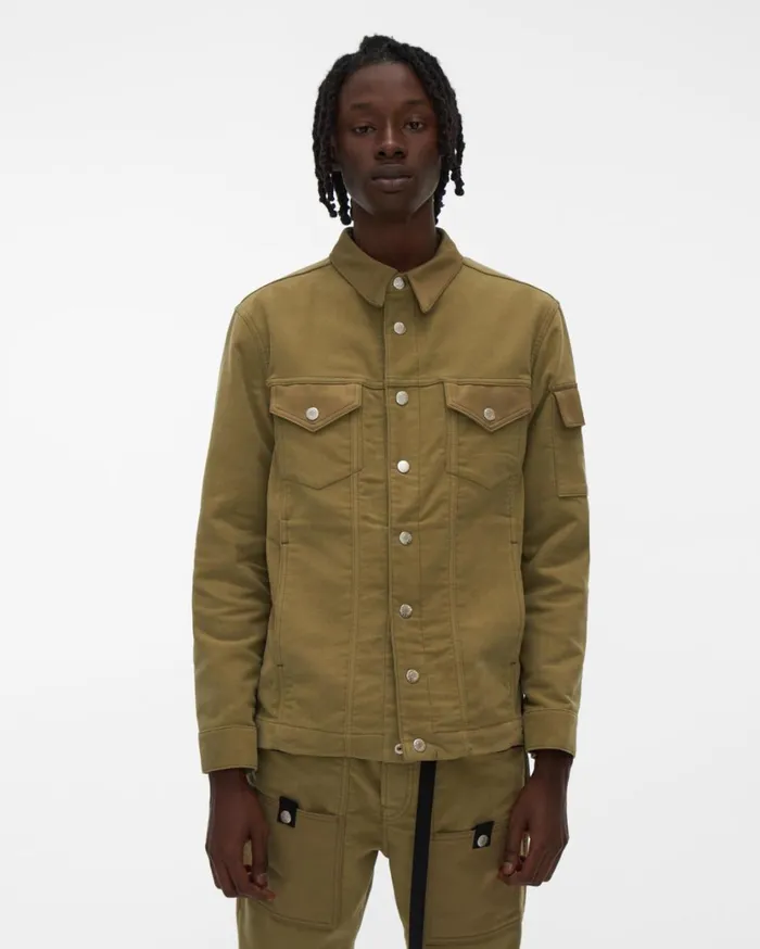Men Moleskin Trucker Jacket Pale Moss Helmut Lang Jackets