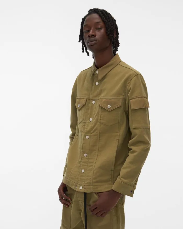 Men Moleskin Trucker Jacket Pale Moss Helmut Lang Jackets