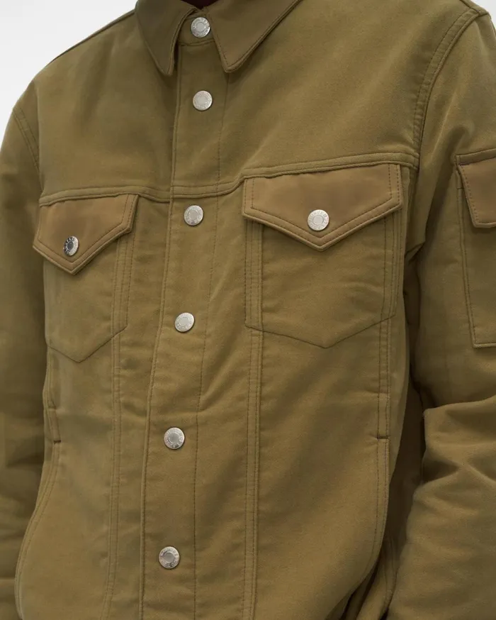 Men Moleskin Trucker Jacket Pale Moss Helmut Lang Jackets