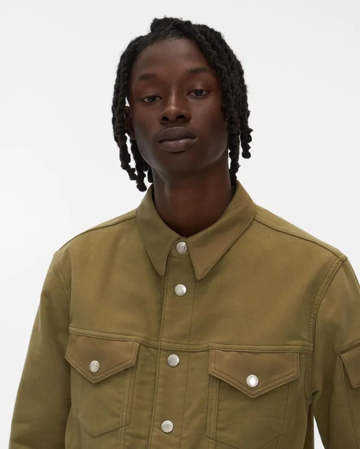 Men Moleskin Trucker Jacket Pale Moss Helmut Lang Jackets