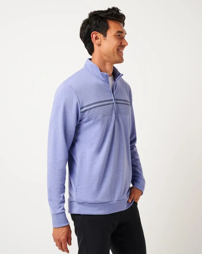 Men MOONLIGHTER QUARTER ZIP Heather Violet Storm TravisMathew Quarter Zips