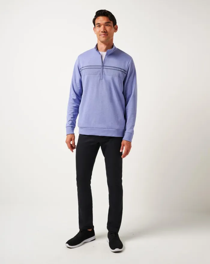Men MOONLIGHTER QUARTER ZIP Heather Violet Storm TravisMathew Quarter Zips