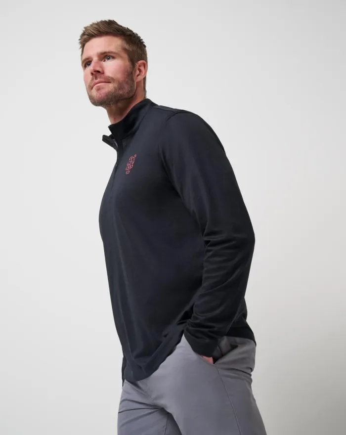 Men NEW YORK METS TIME TO TAILGATE QUARTER ZIP Black TravisMathew Quarter Zips