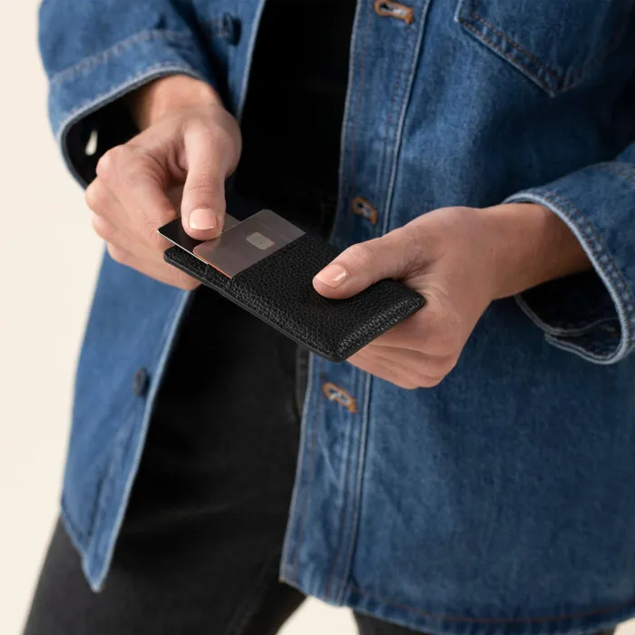 Men Nisolo Bags and Wallets Nico Card Case Wallet Black