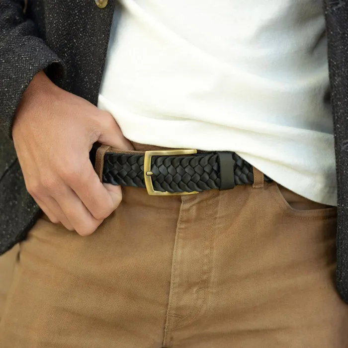 Men Nisolo Belts Teyo Woven Belt Black