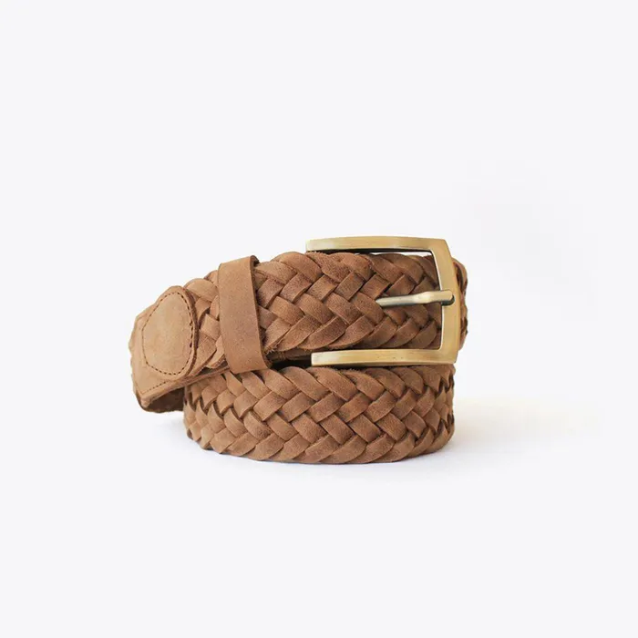 Men Nisolo Belts Teyo Woven Belt Tobacco