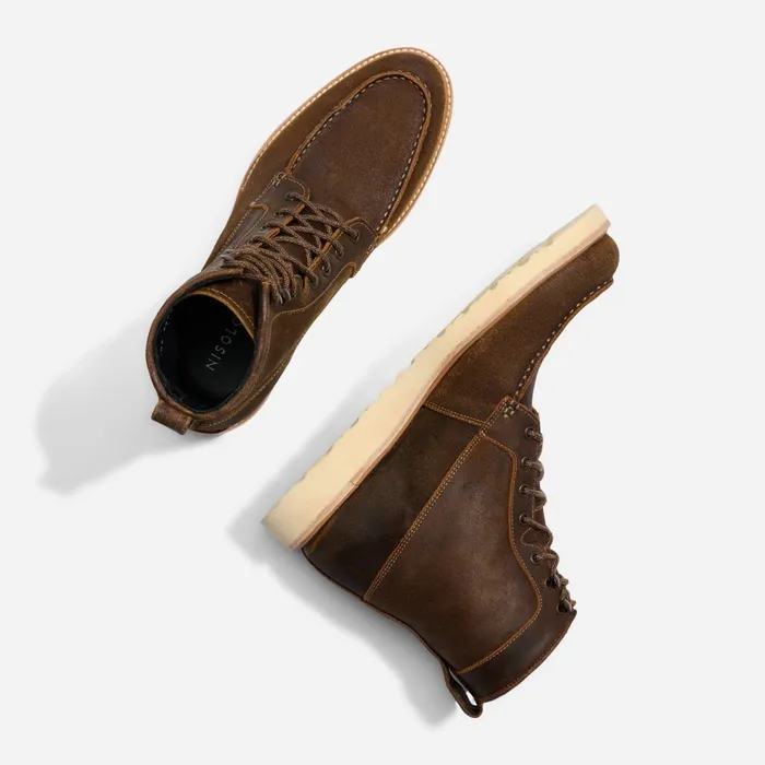 Men Nisolo Boots AllWeather Mateo Boot Waxed Brown