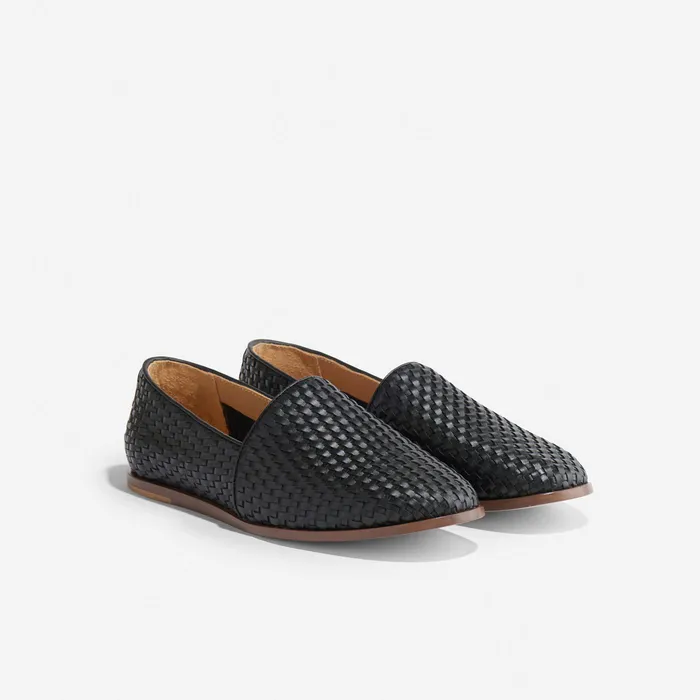 Men Nisolo Sandals and Slip Ons Alejandro Woven SlipOn 20 Woven Black