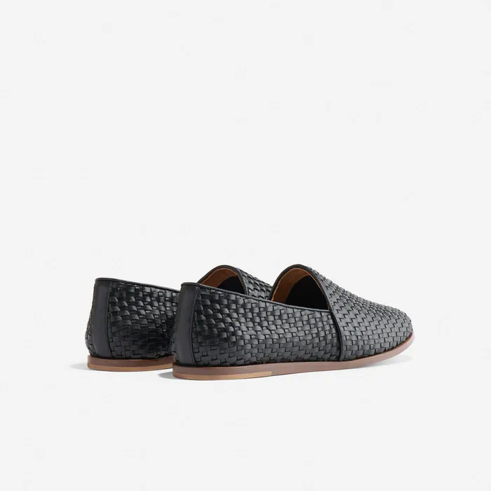 Men Nisolo Sandals and Slip Ons Alejandro Woven SlipOn 20 Woven Black