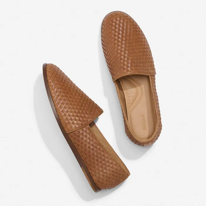 Men Nisolo Sandals and Slip Ons Alejandro Woven SlipOn 20 Woven Brown