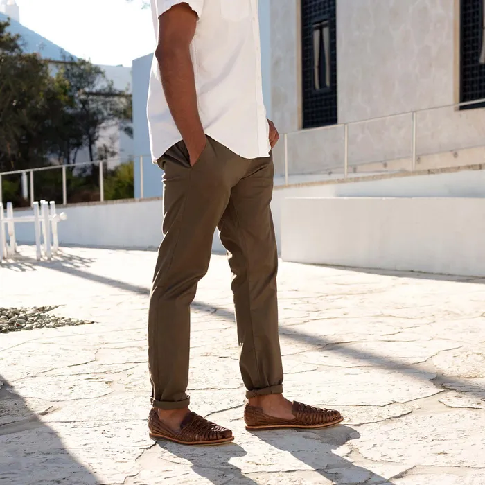 Men Nisolo Sandals and Slip Ons Huarache Sandal Brown
