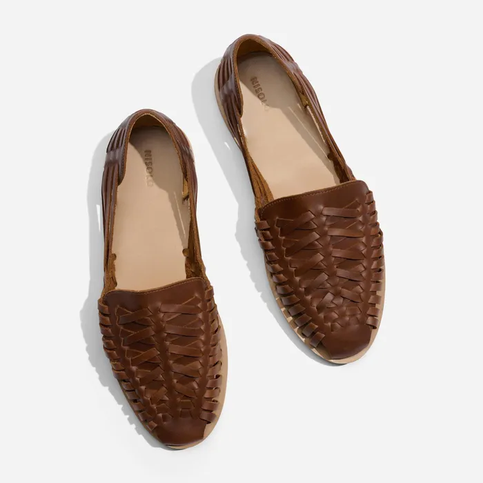 Men Nisolo Sandals and Slip Ons Huarache Sandal Brown