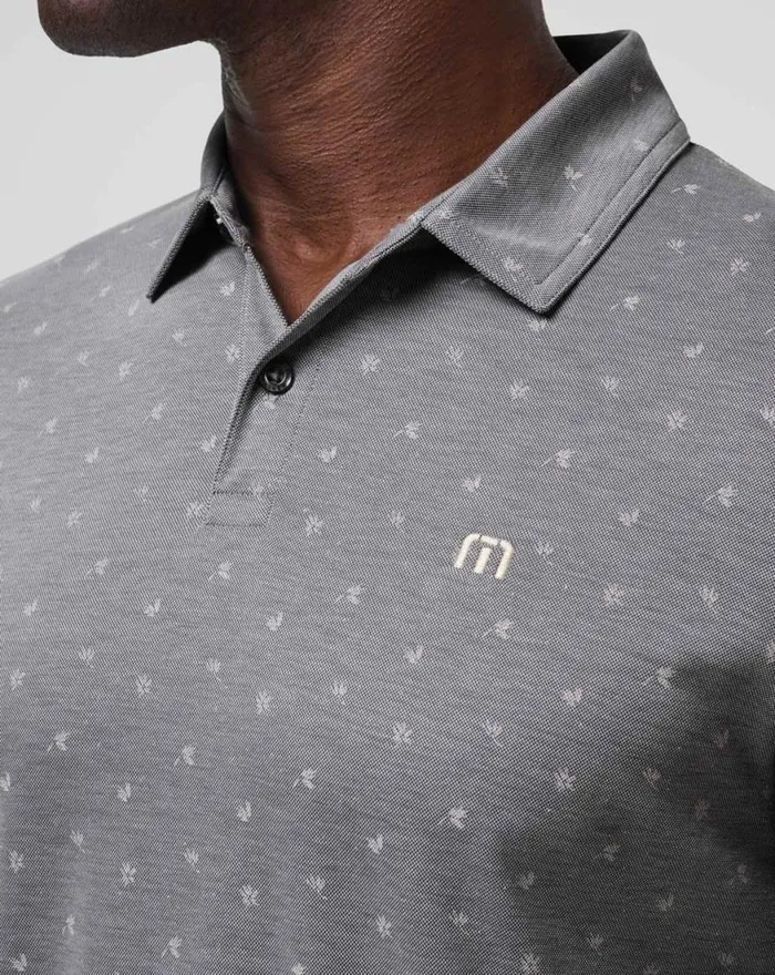 Men ON THE YACHT POLO Heather Medium Grey TravisMathew Polos
