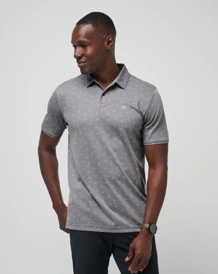 Men ON THE YACHT POLO Heather Medium Grey TravisMathew Polos