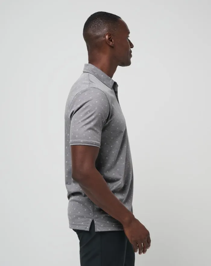 Men ON THE YACHT POLO Heather Medium Grey TravisMathew Polos