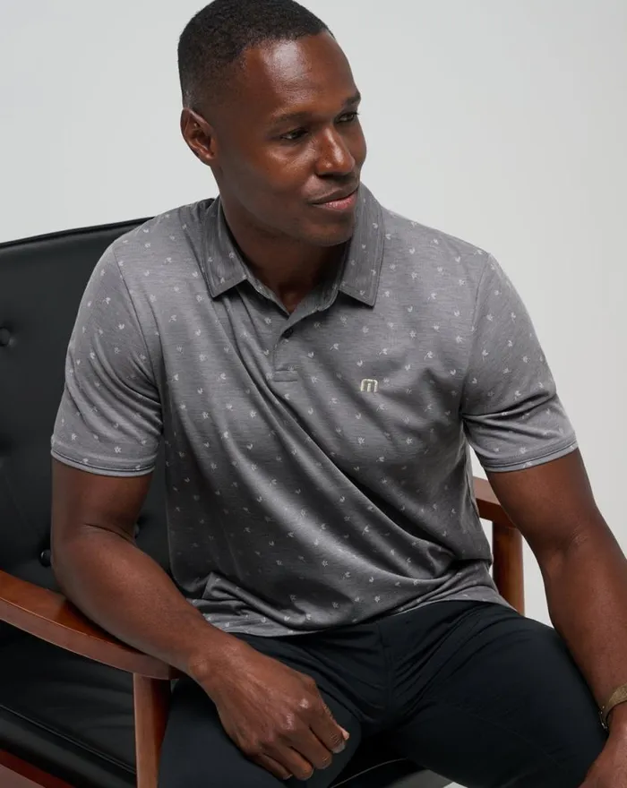 Men ON THE YACHT POLO Heather Medium Grey TravisMathew Polos