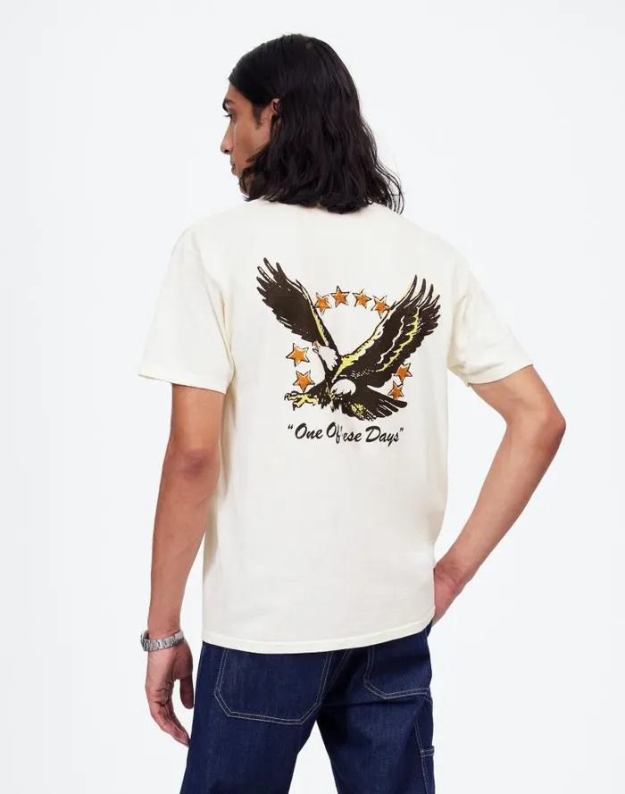 Men One Of These Days Screaming Eagle Graphic Tee Bone Madewell Tees