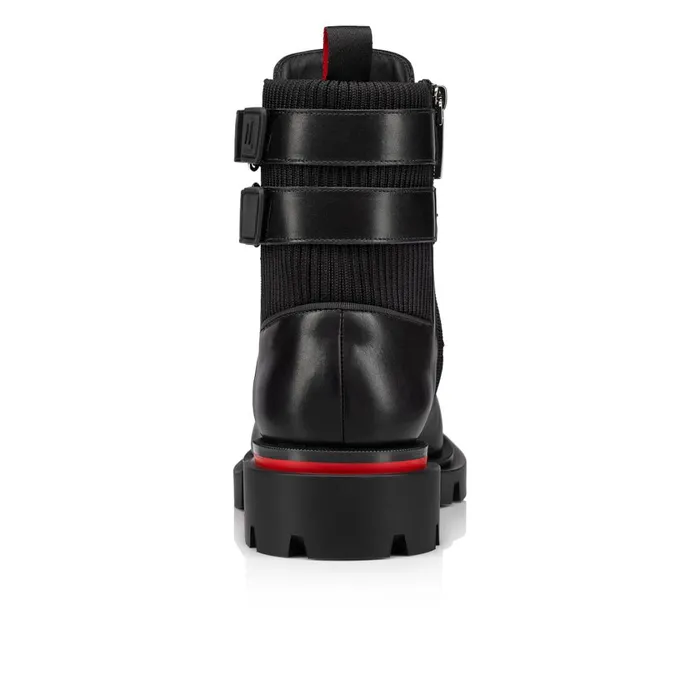 Men Our Fight Boots 8211 Calf Leather And Mesh 8211 Black Black Christian Louboutin Ankle Boots