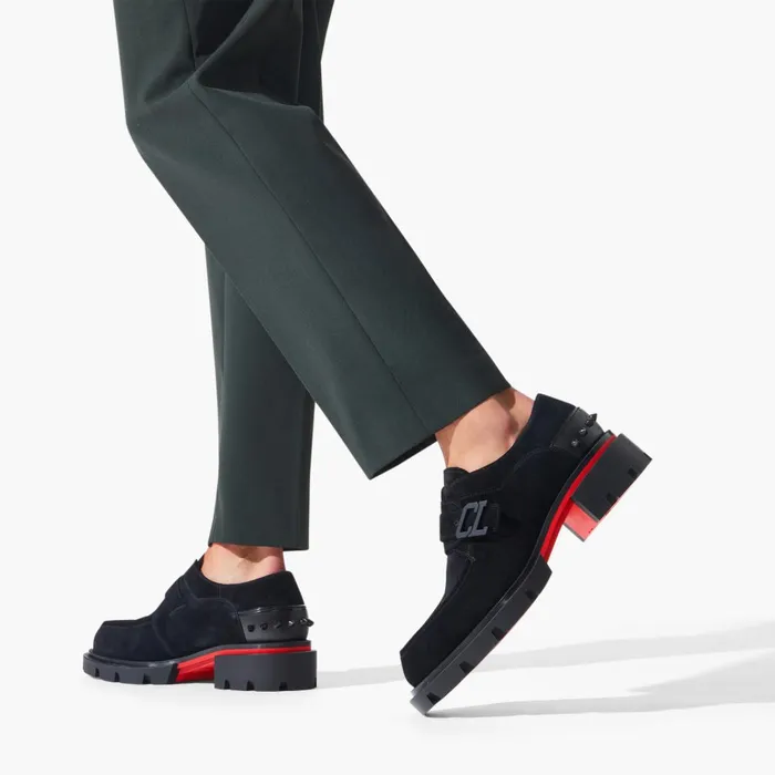 Men Our Georges Laceup Shoes 8211 Suede Leather 8211 Black Black Christian Louboutin Buckles and Laceups