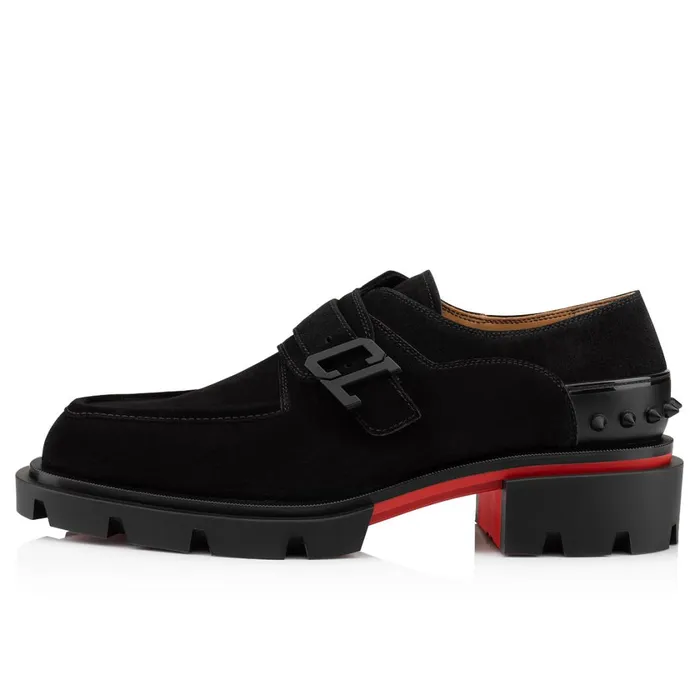 Men Our Georges Laceup Shoes 8211 Suede Leather 8211 Black Black Christian Louboutin Buckles and Laceups