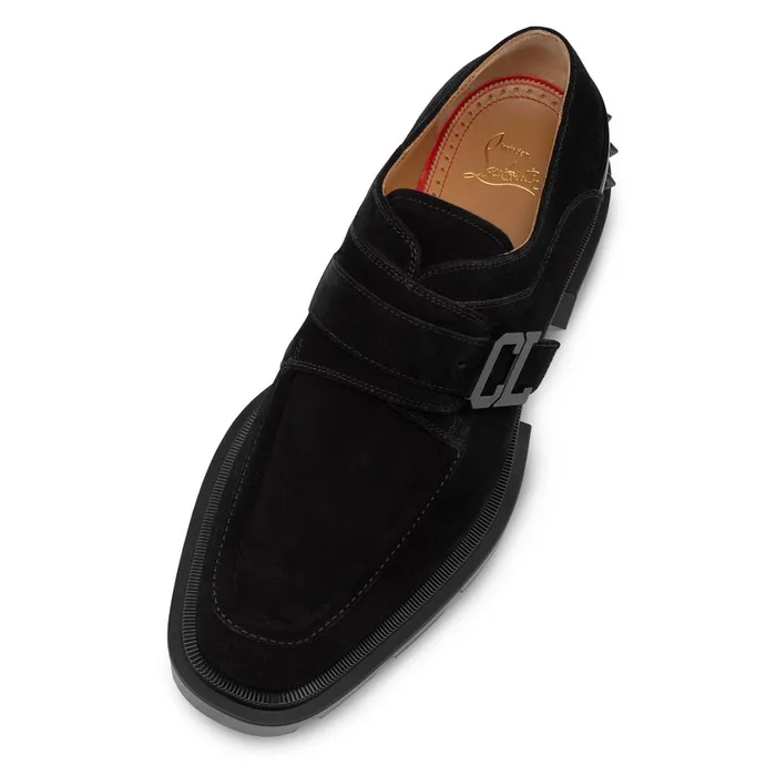 Men Our Georges Laceup Shoes 8211 Suede Leather 8211 Black Black Christian Louboutin Buckles and Laceups