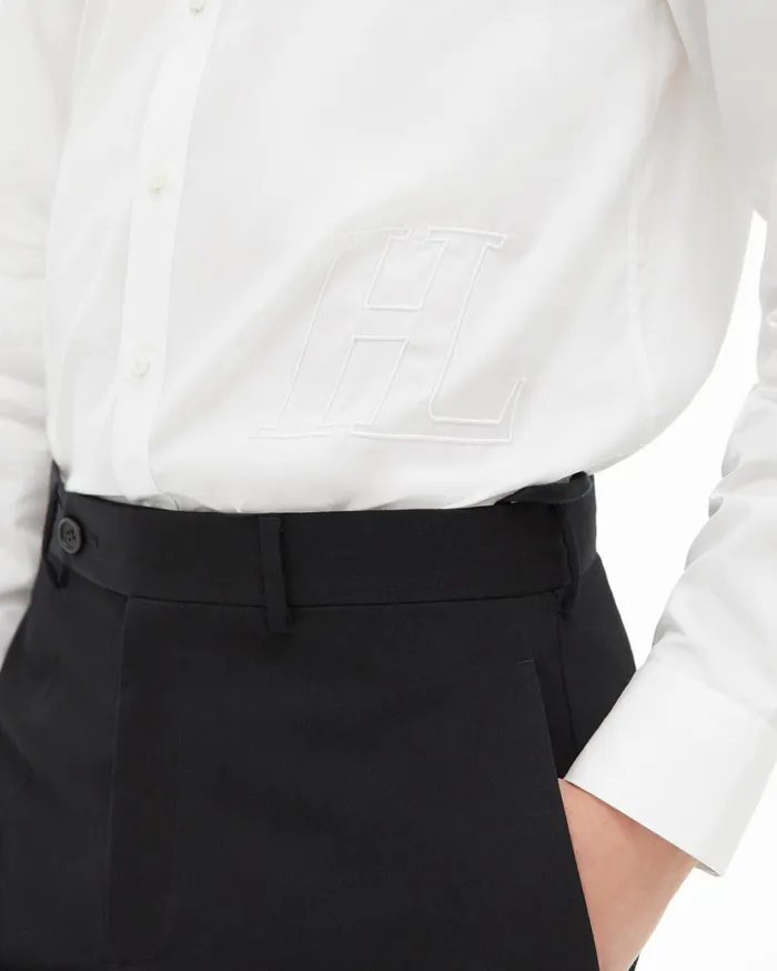 Men Oversized Logo Shirt White Helmut Lang Shirts