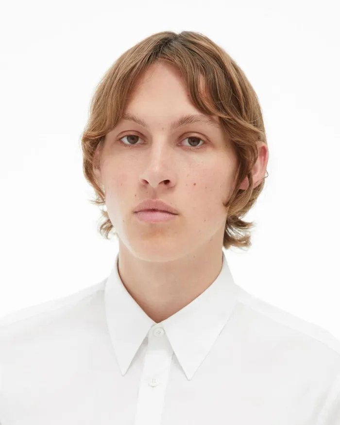 Men Oversized Logo Shirt White Helmut Lang Shirts
