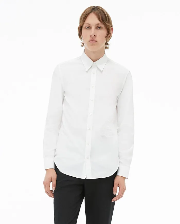 Men Oversized Logo Shirt White Helmut Lang Shirts