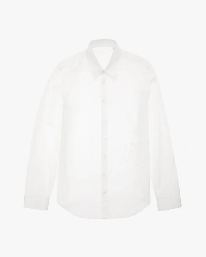 Men Oversized Logo Shirt White Helmut Lang Shirts
