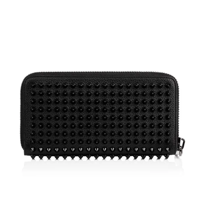Men Panettone Wallet Wallet 8211 Grained Calf Leather And Spikes 8211 Black Black Christian Louboutin Wallets and Cardholders