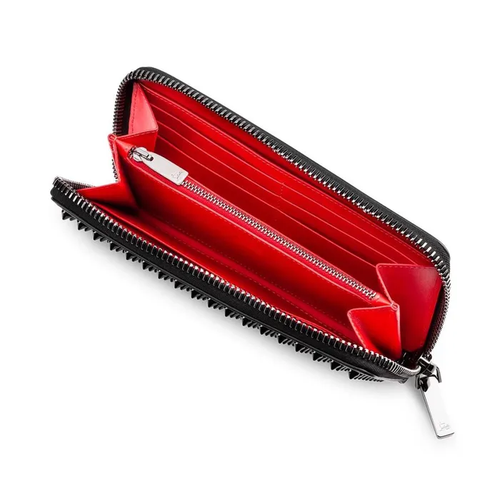 Men Panettone Wallet Wallet 8211 Grained Calf Leather And Spikes 8211 Black Black Christian Louboutin Wallets and Cardholders