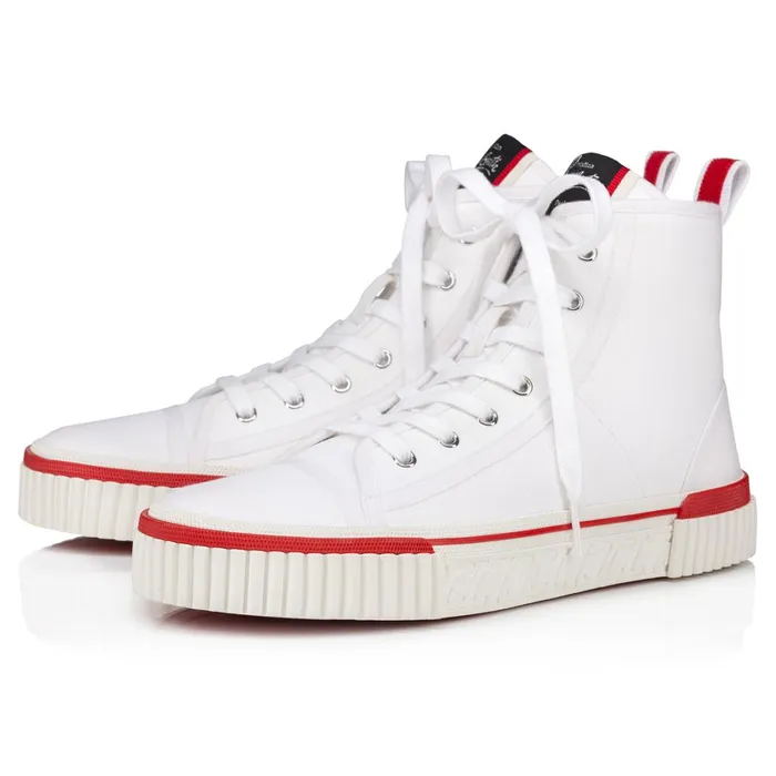 Men Pedro Hightop Sneakers 8211 Canva 8211 White White Christian Louboutin High Top Sneakers Men Pedro Hightop Sneakers 8211 Canva 8211 White White Christian Louboutin High Top Sneakers