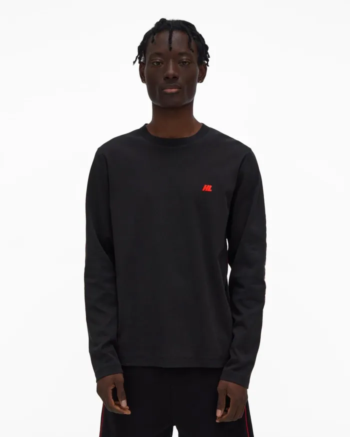 Men Piped Tee Black Helmut Lang TShirts