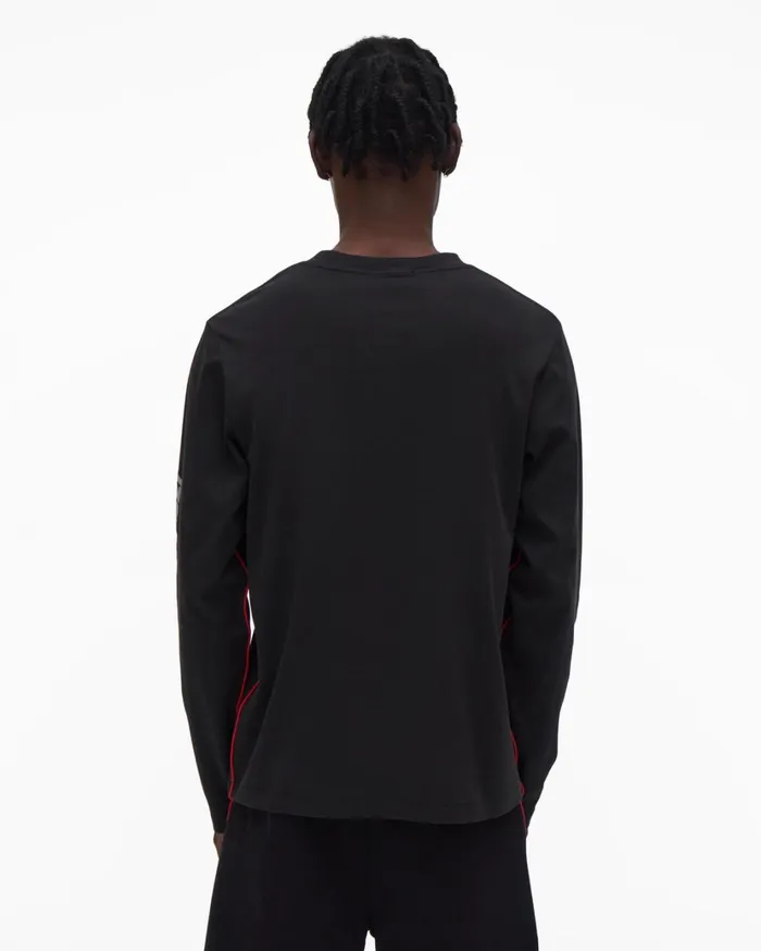 Men Piped Tee Black Helmut Lang TShirts