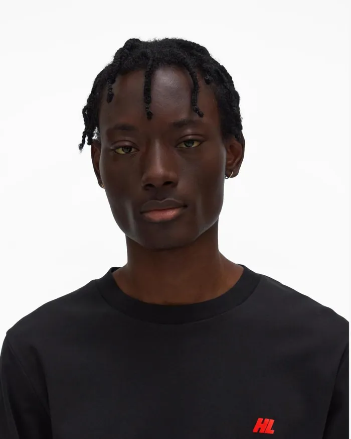 Men Piped Tee Black Helmut Lang TShirts