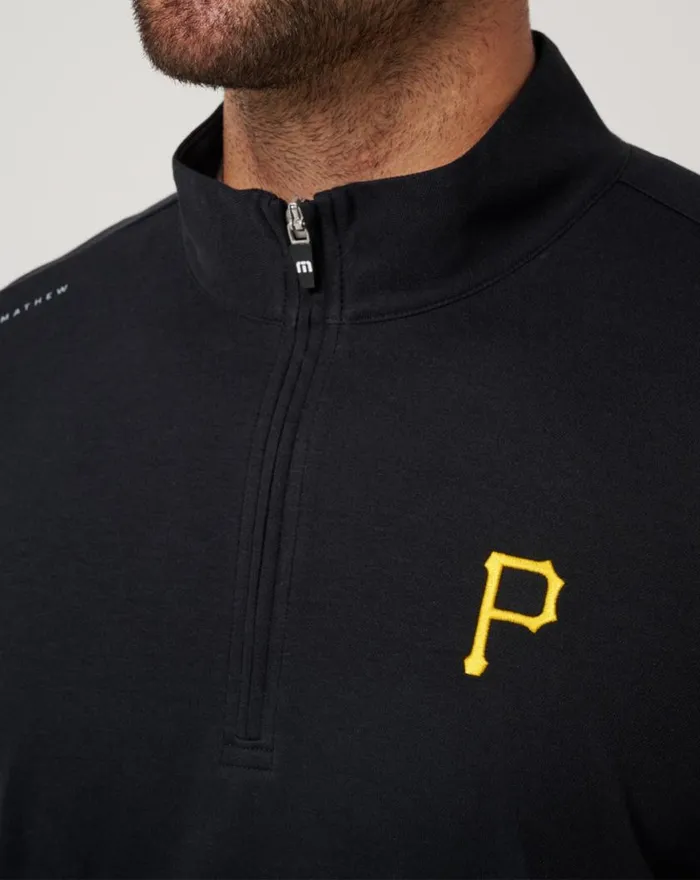 Men PITTSBURGH PIRATES TIME TO TAILGATE QUARTER ZIP Black TravisMathew Quarter Zips