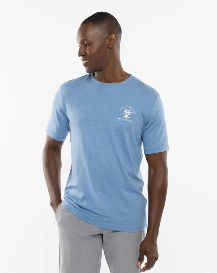 Men PRIVATE AIR TEE Heather Blue TravisMathew Tees Men PRIVATE AIR TEE Heather Blue TravisMathew Tees