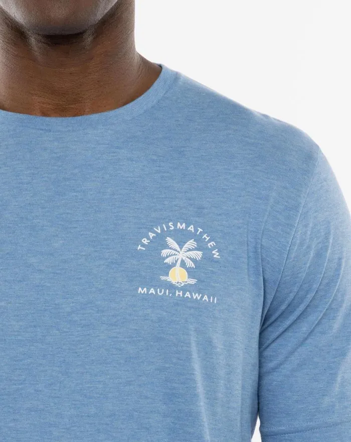 Men PRIVATE AIR TEE Heather Blue TravisMathew Tees Men PRIVATE AIR TEE Heather Blue TravisMathew Tees
