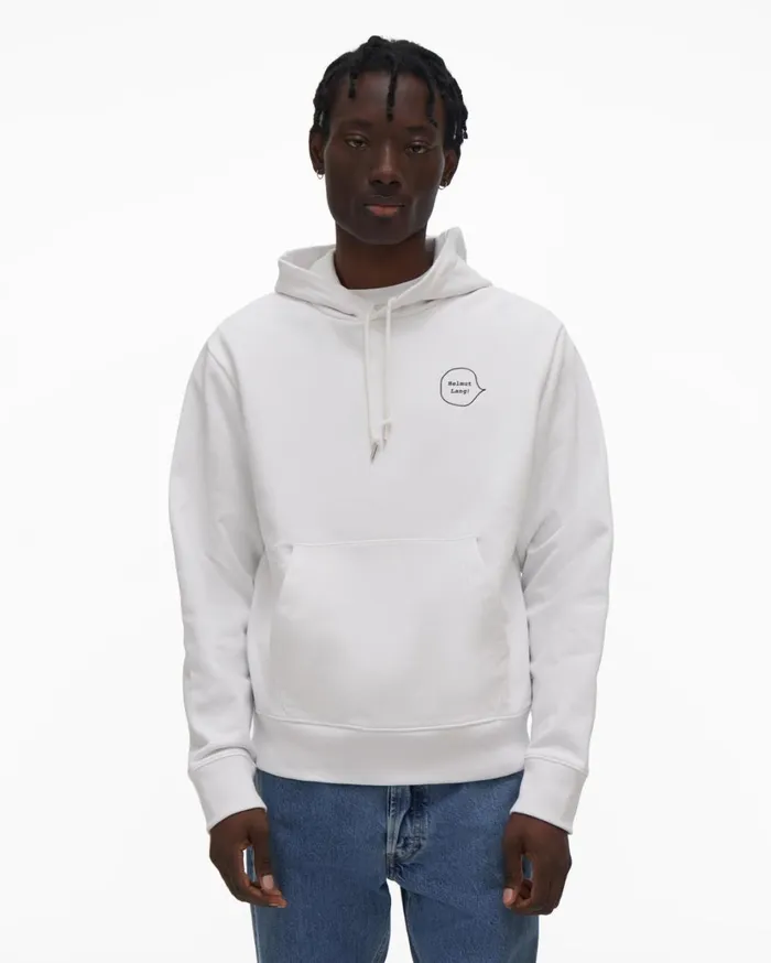 Men Puppy Hoodie Chalk White Helmut Lang Sweatshirts