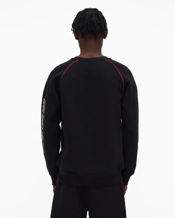 Men Raglan Sleeve Sweatshirt Black Helmut Lang Sweatshirts