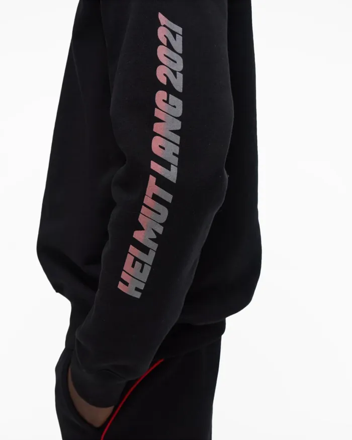 Men Raglan Sleeve Sweatshirt Black Helmut Lang Sweatshirts