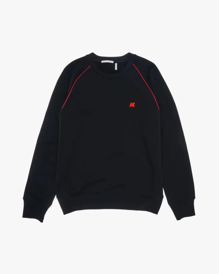 Men Raglan Sleeve Sweatshirt Black Helmut Lang Sweatshirts