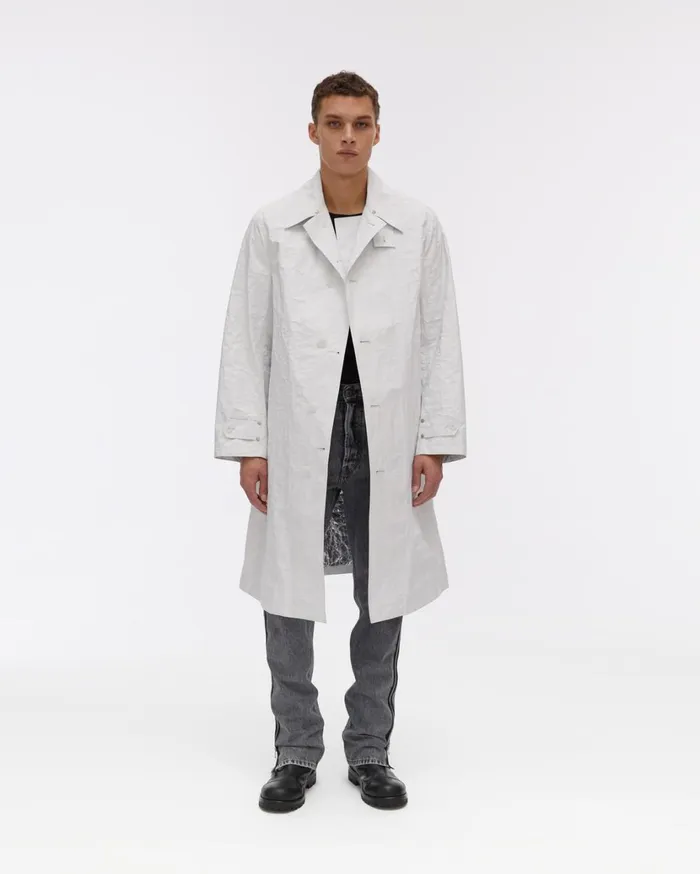 Men Rain Mac Jacket Chalk Helmut Lang Outerwear