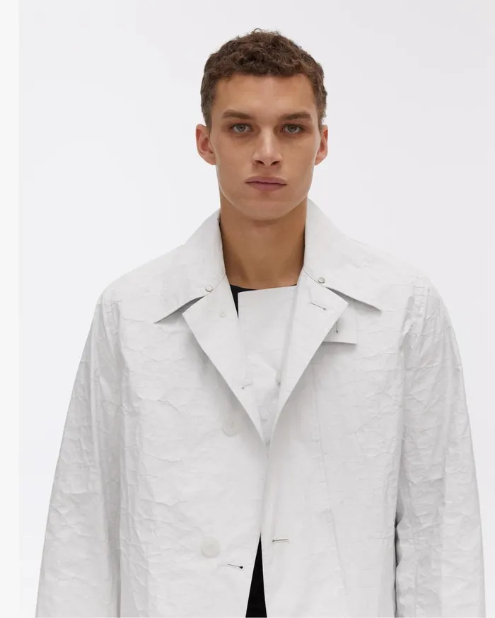 Men Rain Mac Jacket Chalk Helmut Lang Outerwear