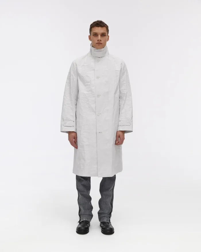 Men Rain Mac Jacket Chalk Helmut Lang Outerwear