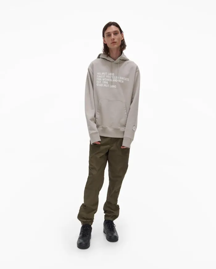 Men Recycled Hoodie Coastal Fog Helmut Lang Sweatshirts