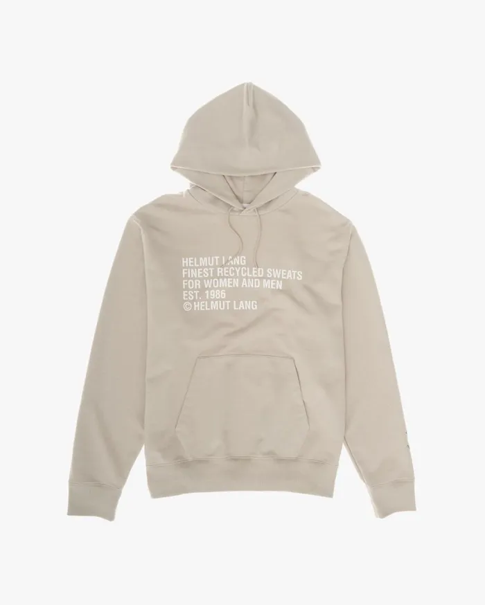 Men Recycled Hoodie Coastal Fog Helmut Lang Sweatshirts